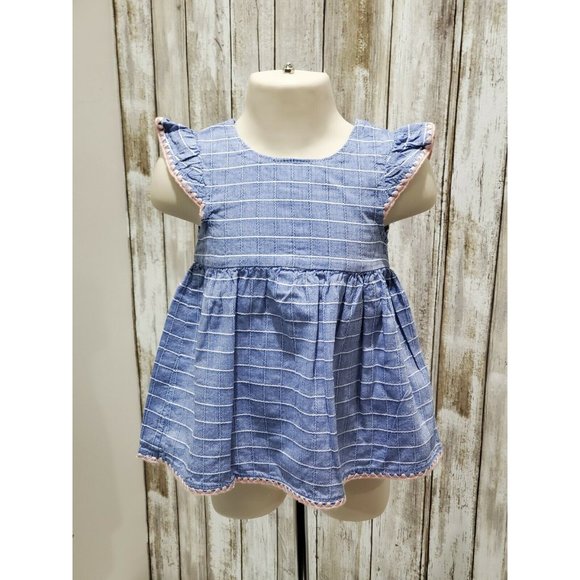Cat & Jack Other - Cat & Jack Baby Girl Chambray Dress Cap Ruffle